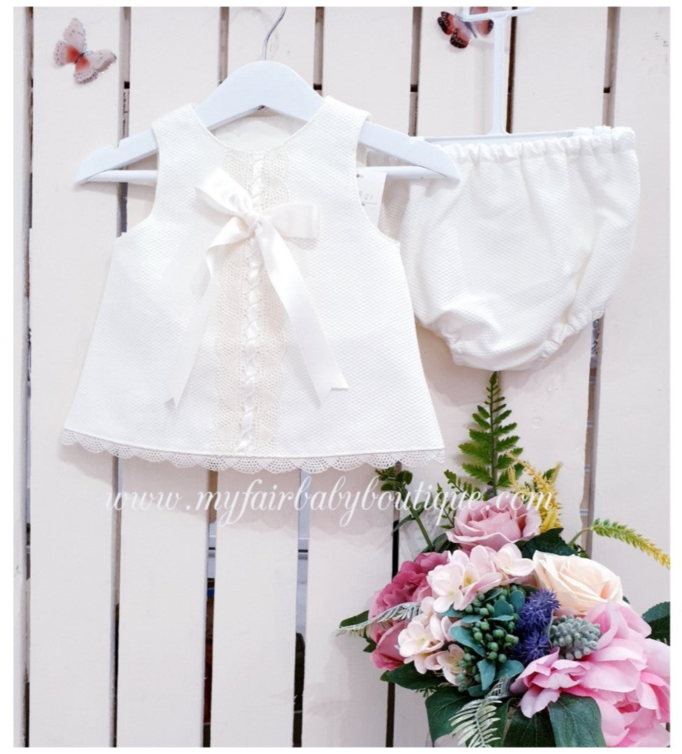 Spanish Baby Girls White & Navy Ribbon Slot Velour Sleepsuit/Babygrow – My  Fair Baby Boutique