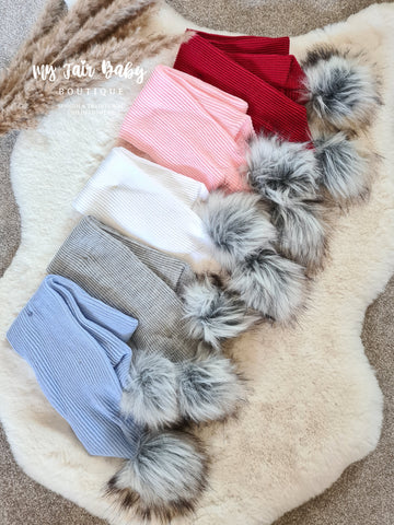 Traditional Baby Racoon Fur Scarves - 5 Colours
