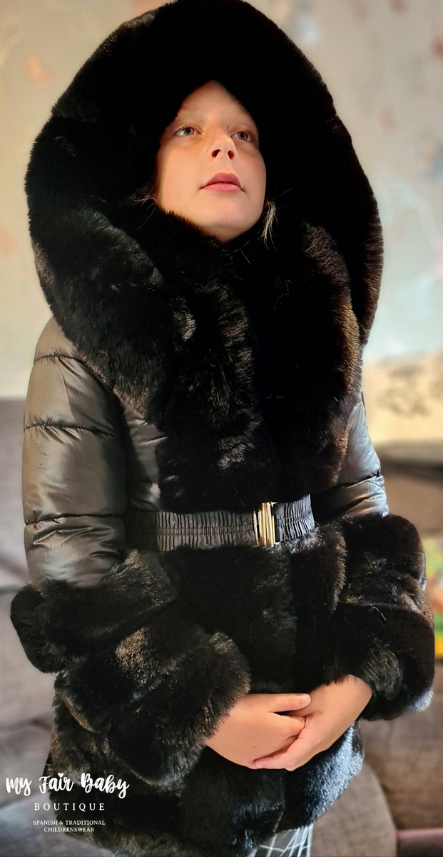 Baby black fur coat hotsell