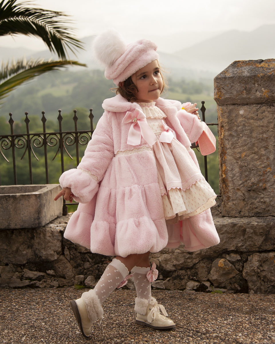 Sonata AW23 Spanish Girls Pink Fur Winter Coat IN2341 MADE TO