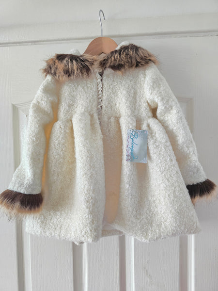 Belcoquet AW26 Pardolo Girls Cream Boucle Winter Coat