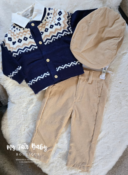 Beau Kid Traditional Boys Camel Trouser 4pc Set ~6m-6y