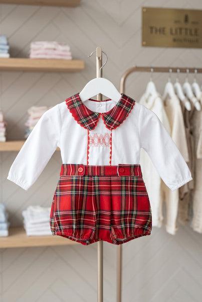 Spanish Baby Boys Red Christmas Tartan Pant Set ~ 3-36m