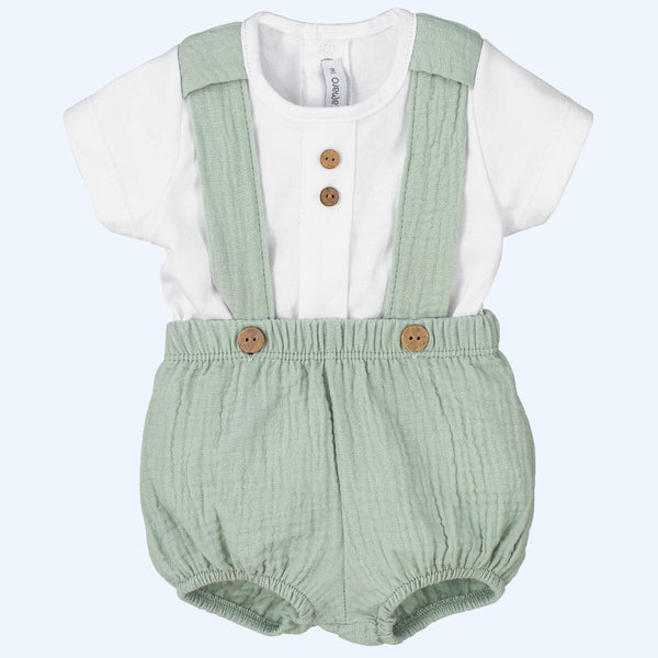 Spanish Baby Boys Oregano Green Romper & T-Shirt 17942- 6-24m
