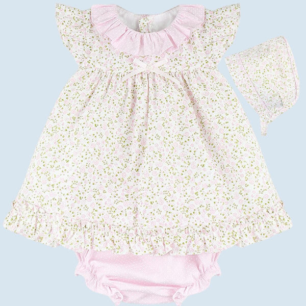 Spanish BabyFerr Baby Girls Pink Ditzy Floral Dress Set 24106 ~ 6-24m