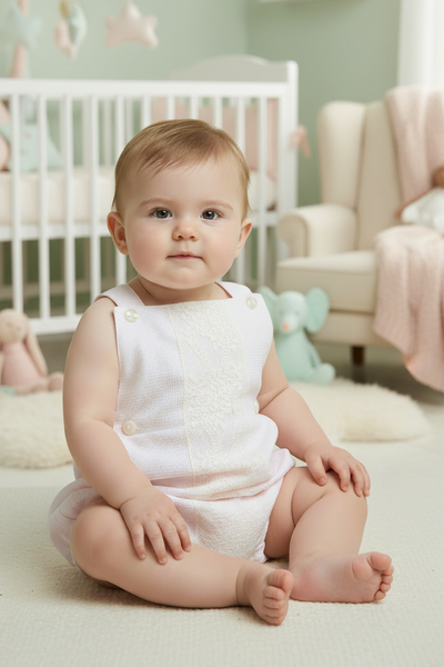 Spanish Baby Girls Pale Pink Carmen Romper - 12m