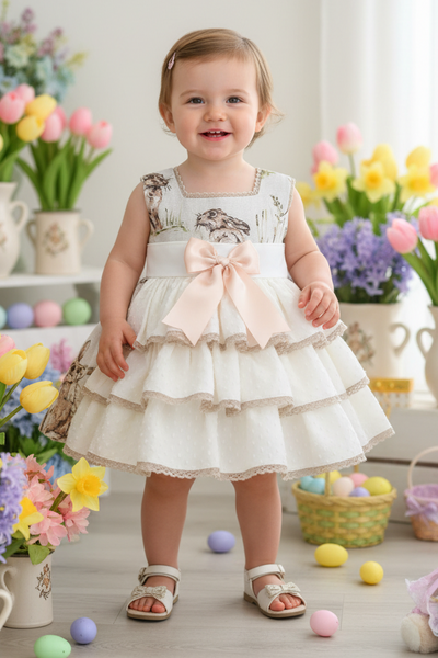 Sonata Infantil Spanish Girls Bunny Puffball Dress - 18m