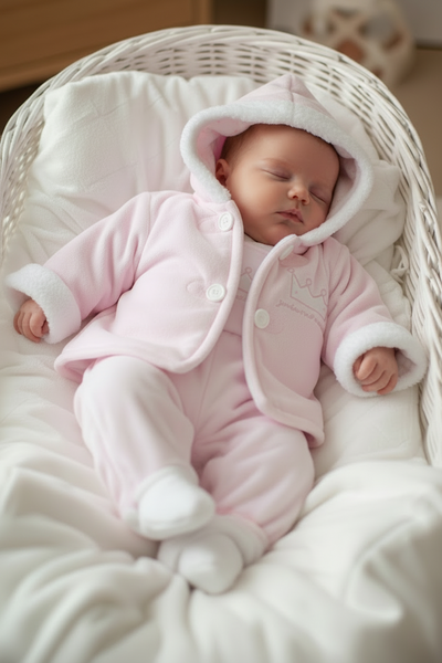 Traditional Baby Girls Pink Velour Dungaree & Jacket Set - 3-6m NON RETURNABLE