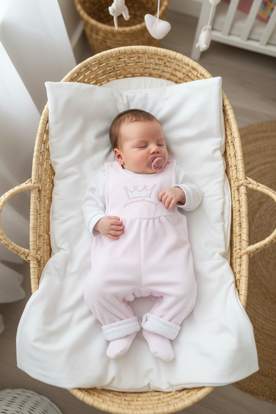 Traditional Baby Girls Pink Velour Dungaree & Jacket Set - 3-6m NON RETURNABLE