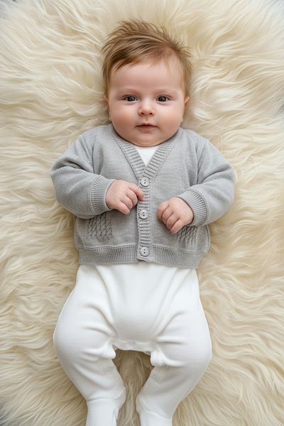 Traditional Baby Boys Grey Cardigan - 3,36m