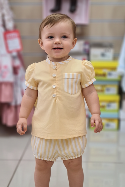 DBB Collection Spanish Baby Boys Yellow Short Set 10205 ~ 3,12m - NON RETURNABLE