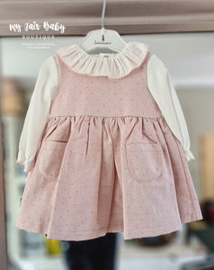 Spanish Baby Girls Pink Pinafore Dress - 3-24m
