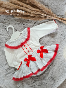 Traditional Baby Girls Grey & Red Jam Pant Set - 6-24m