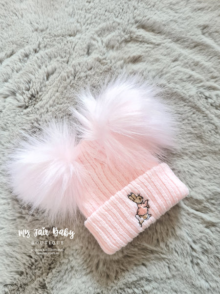 Traditional Baby Peter Rabbit Winter Double Pom Pom Hats - 6 Colours