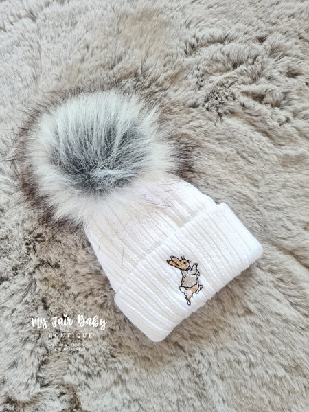 Traditional Baby Peter Rabbit Winter Pom Pom Hats - 5 Colours