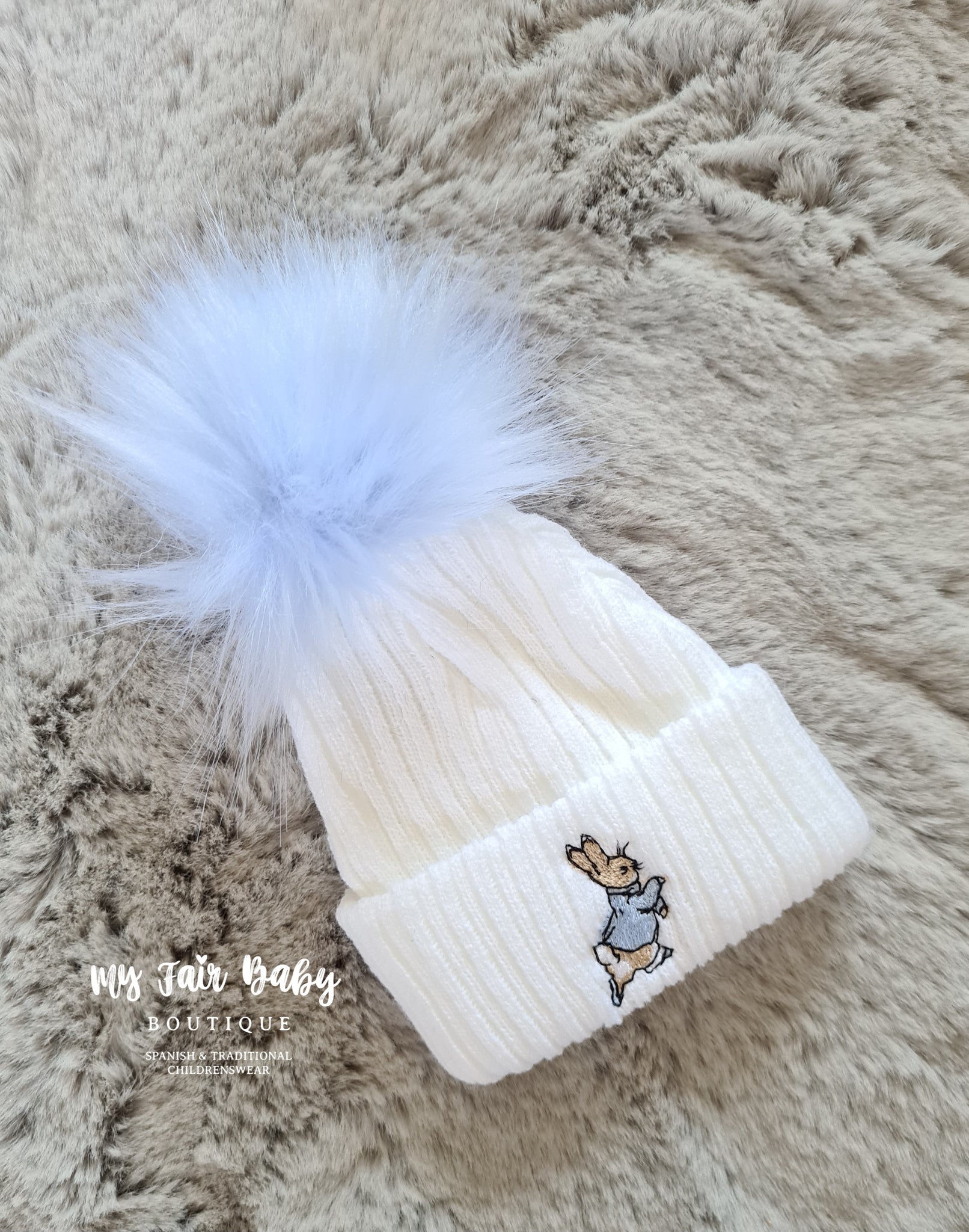 Traditional Baby Peter Rabbit Winter Pom Pom Hats - 3 Colours