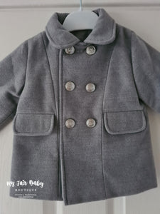Traditional Spanish Baby Boys Smart Grey Winter Coat C74- 6-36m