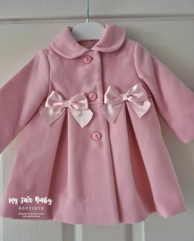 Spanish Baby Girls Traditional Pink Winter Coat C83A - 6-36m