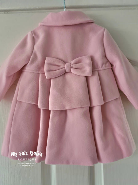 Spanish Baby Girls Traditional Pink Winter Coat C83A - 6-36m