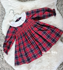 Traditional Baby Girls Smocked Tartan Dress - 12m - NON RETURNABLE
