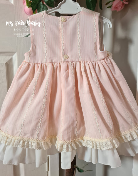 Spanish Wee Me Baby Girls Pink & Cream Puffball Dress & Pants MYD2439
