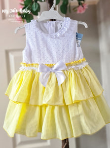 Ceyber Spanish Girls Yellow & White Tiered Dress MC2889