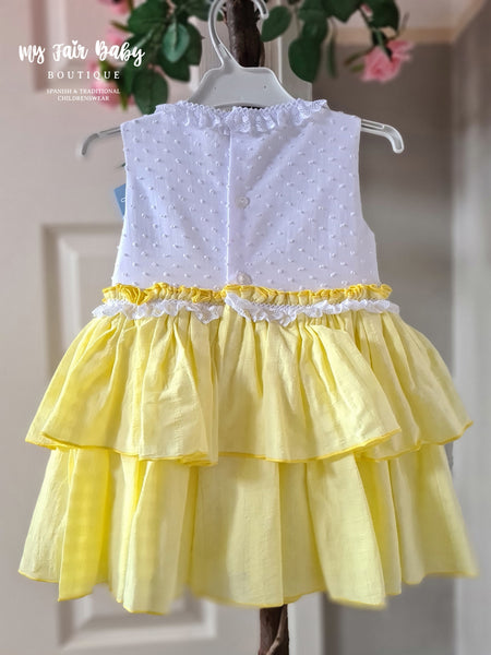 Ceyber Spanish Girls Yellow & White Tiered Dress MC2889