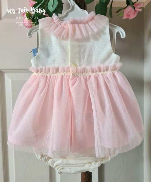 Ceyber SS24 Spanish Baby Girls Pink Tulle Dress & Pants CC9000