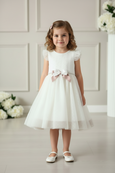 Ceyber Spanish Older Girls Cream & Gold Tulle Dress 5999 ~ 8y