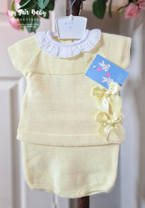 Spanish Baby Girls Knitted Lemon Jam Pant Set - 12,18m