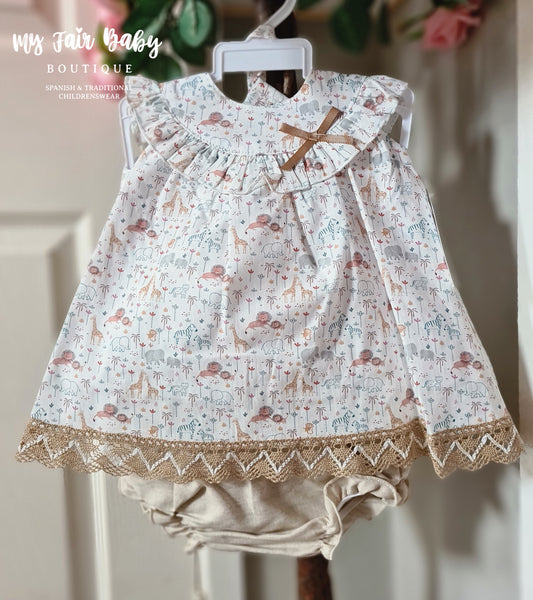 Spanish BabyFerr Baby Girls Sand Safari Dress Set 24122 ~ 3-36m