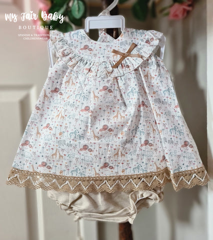 Spanish BabyFerr Baby Girls Sand Safari Dress Set 24122 ~ 3-36m