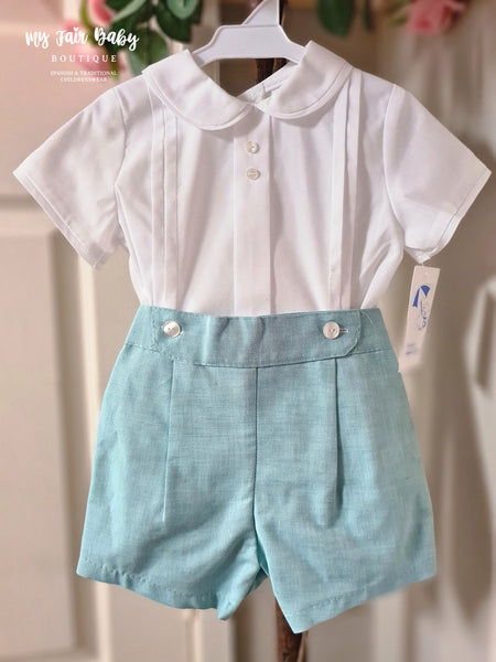 Spanish BabyFerr Baby Boys Green Summer Short Set 24303 ~ 12,24m