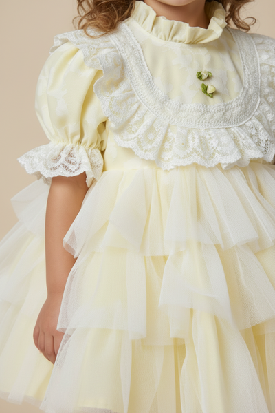 Sonata Infantil Spanish Girls Lemon Tulle Puffball Dress PC2304 ~ 6y ~ IN STOCK NOW
