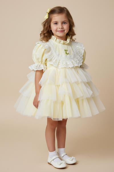 Sonata Infantil Spanish Girls Lemon Tulle Puffball Dress PC2304 ~ 6y ~ IN STOCK NOW