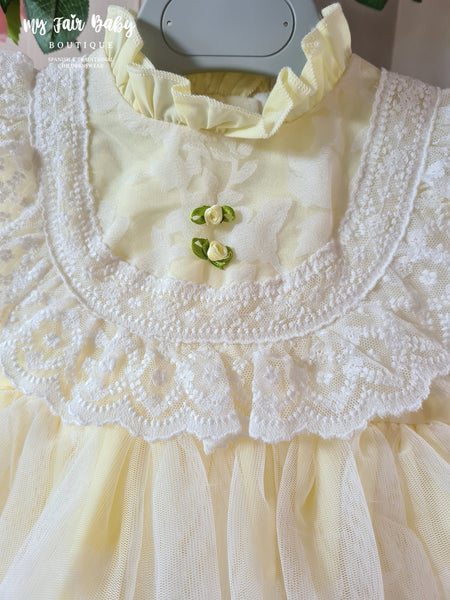 Sonata Infantil Spanish Girls Lemon Tulle Puffball Dress PC2304 - IN STOCK NOW