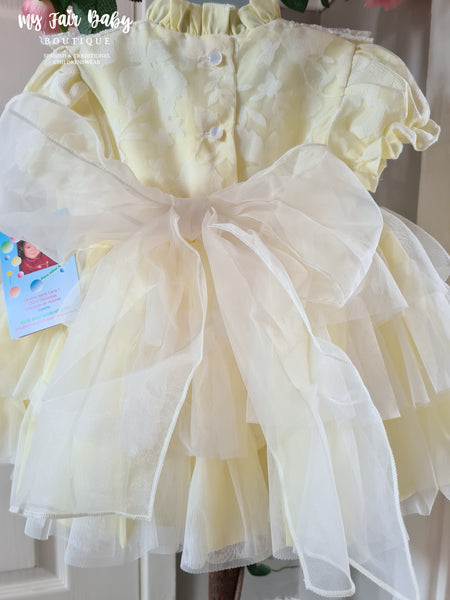 Sonata Infantil Spanish Girls Lemon Tulle Puffball Dress PC2304 - IN STOCK NOW