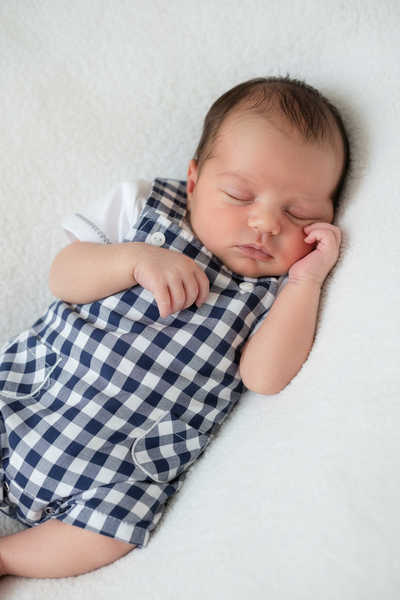 Spanish Newborn Baby Boys Newborn Navy Check Set - NON RETURNABLE