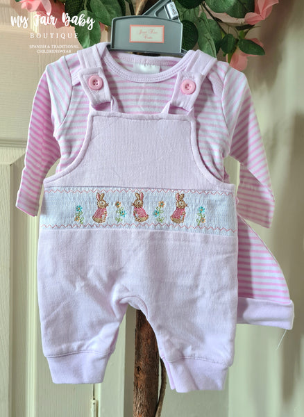 Traditional Baby Girls Peter Rabbit Dungarees - NB & Premature