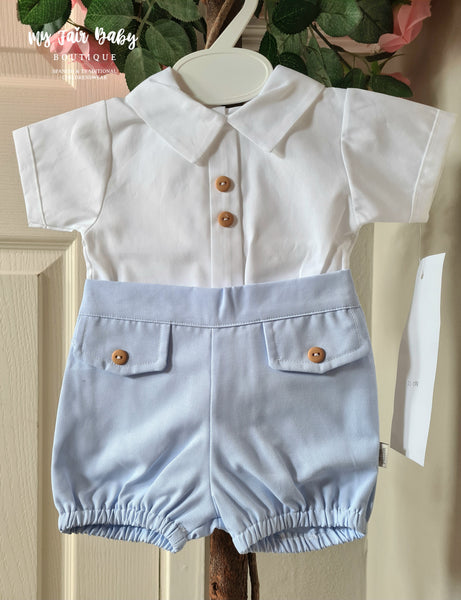 Spanish Baby Boys Classic Blue Short Set