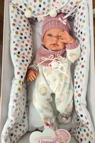 Spanish 40cm Llorens Nica Newborn Baby Girl Doll 73888 - IN STOCK NOW