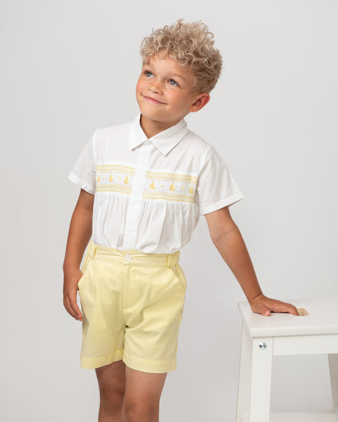 Caramelo Baby Boy Short Sets Caramelo Kids SS24 Spanish Boys Lemon
