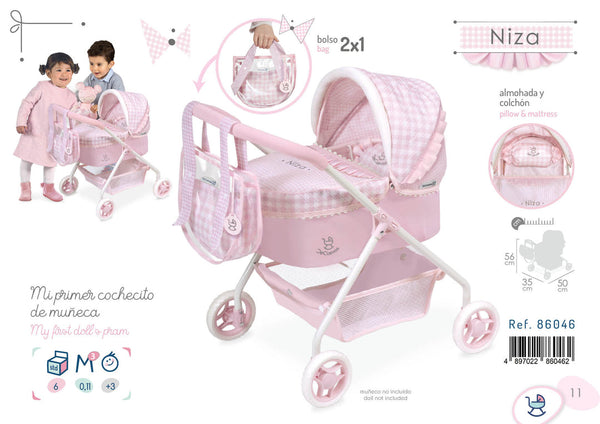 Spanish DeCuevas My First Niza Doll Pram 86046 56cm - IN STOCK NOW