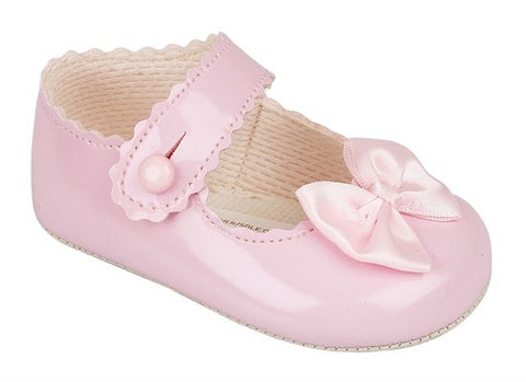 Babypod Traditional Baby Girls Pink Patent Soft Soled Pram Shoes BP604P