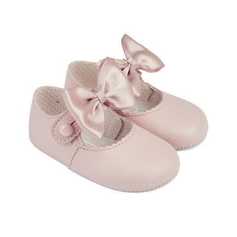 Spanish Style Baby Girls Dusky Pink Baypod Pram Shoes B750