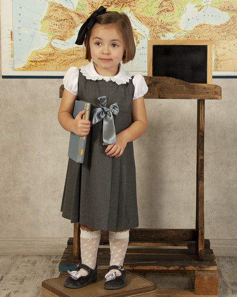 Sonata Infantil Spanish Girls School Dress With Bow CC2401 - MADE TO ORDER