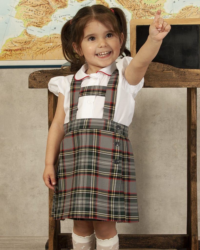Sonata Spanish Girls Tartan School Pinafore Dress CO2402 - MADE TO ORD My Fair Baby Boutique Sonata Spanish Girls Tartan School Pinafore Dress CO2402 - MADE TO ORD My Fair Baby Boutique