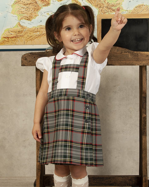 Sonata Spanish Girls Tartan School Pinafore Dress CO2402 - MADE TO ORDER