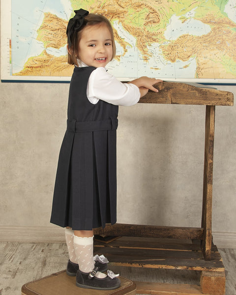 Sonata Infantil Spanish Girls Belted School Pinafore Dress CC2403 - MADE TO ORDER