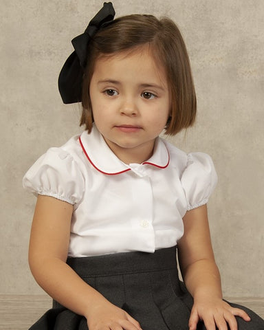Sonata Infantil Spanish Girls White Short Sleeved School Blouse CC2406 - MADE TO ORDER